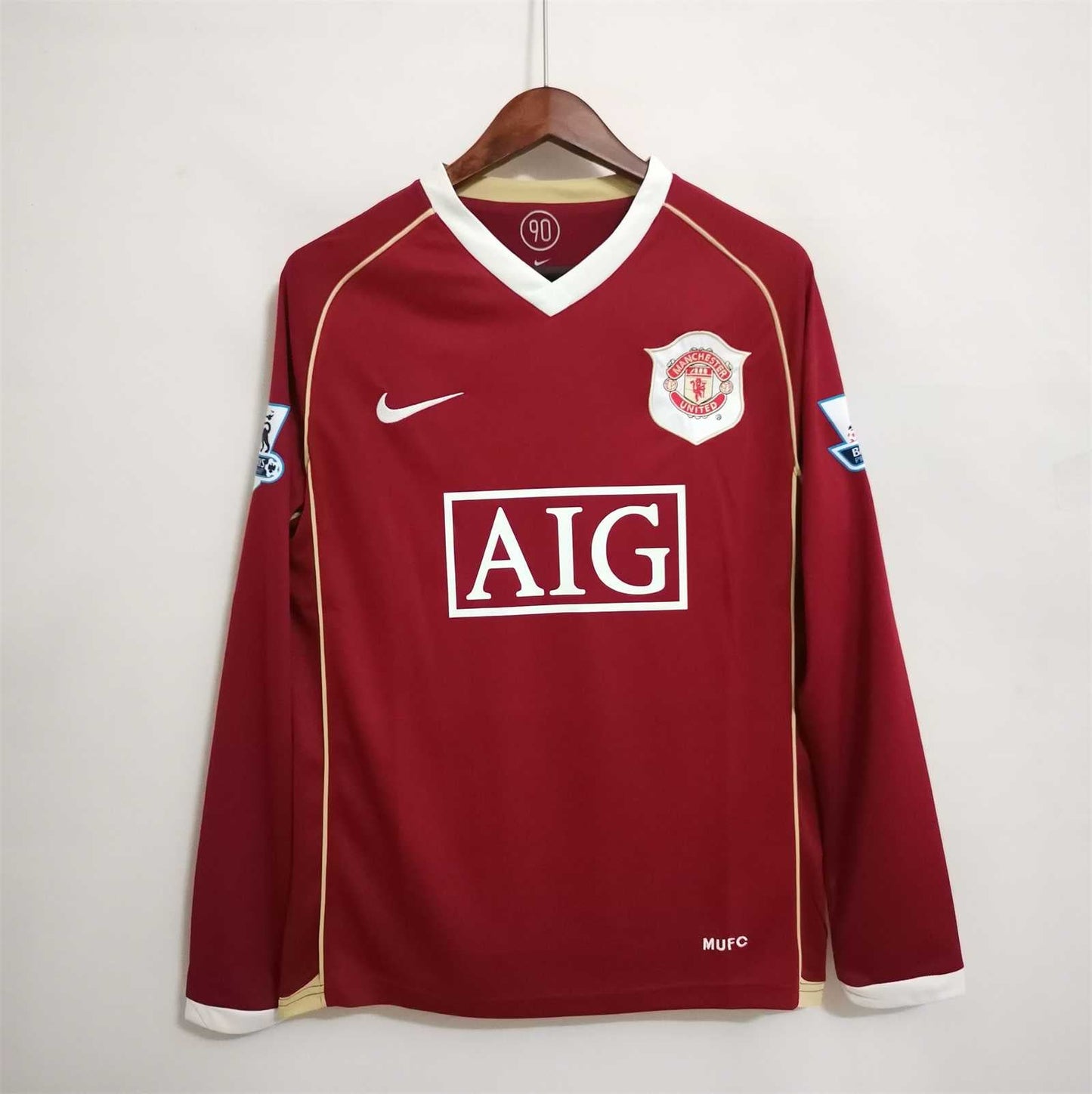 Man. United Maillot Domicile Premier League Manches Longues 2006/07