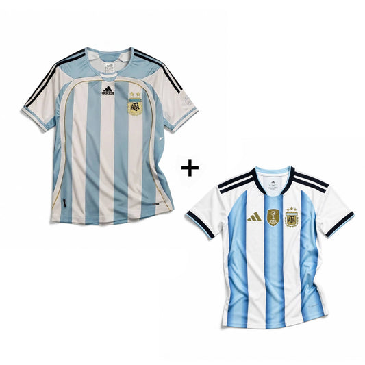 Maillot Messi Argentine Domicile 2006 Coupe du Monde + Maillot Messi Argentine Domicile 2026 Coupe du Monde