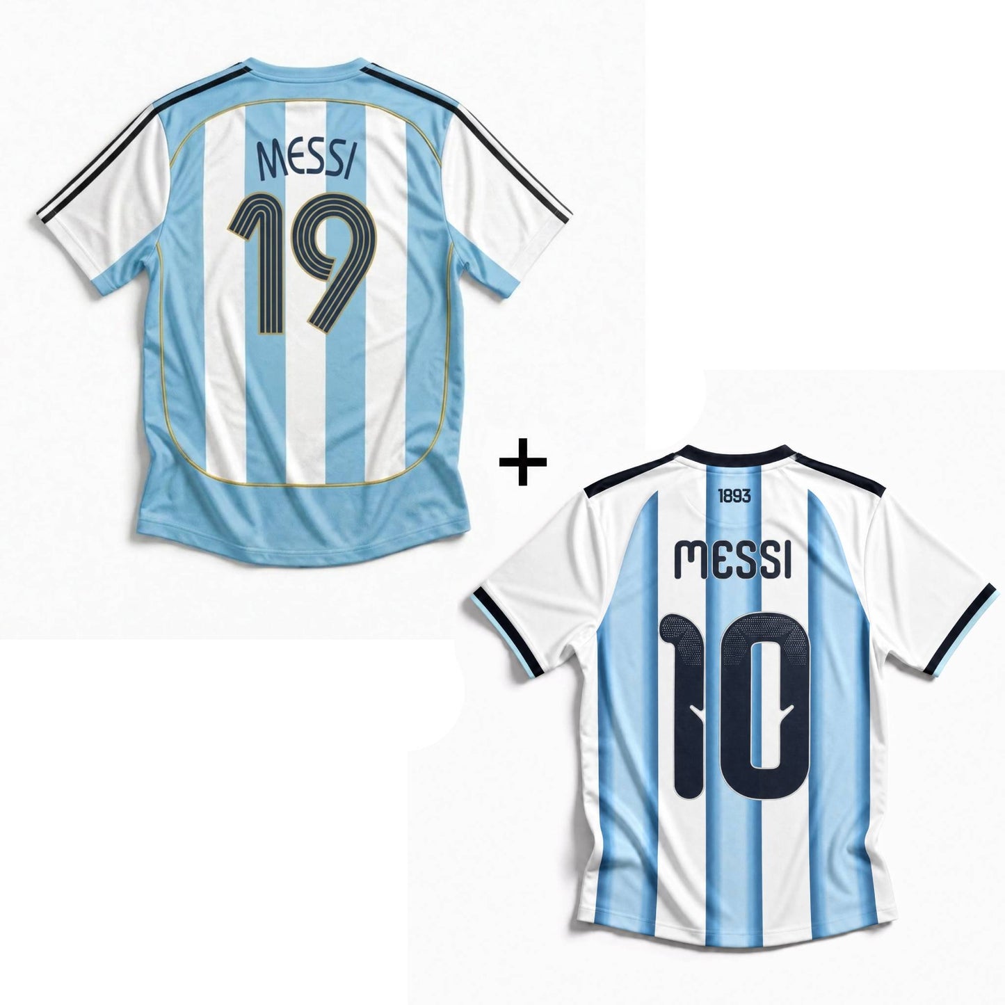 Maillot Messi Argentine Domicile 2006 Coupe du Monde + Maillot Messi Argentine Domicile 2026 Coupe du Monde – vue 2