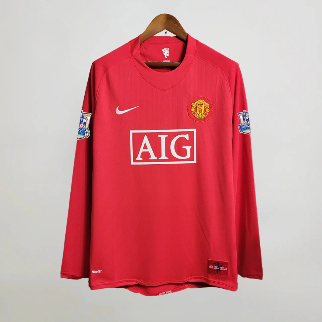 Man. United Maillot Domicile Pr. League Manches Longues 2007/08