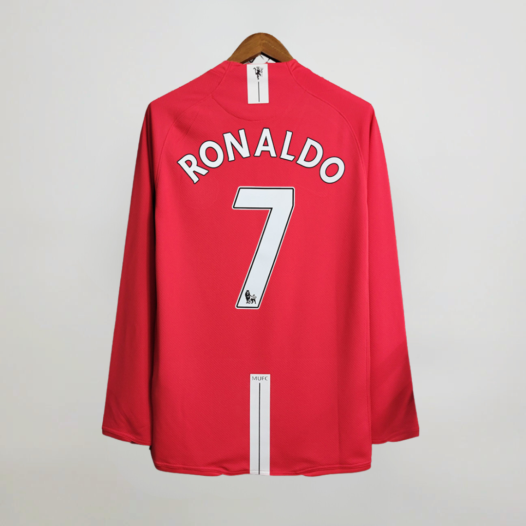 Man. United Maillot Domicile Pr. League Manches Longues 2007/08 – vue 4