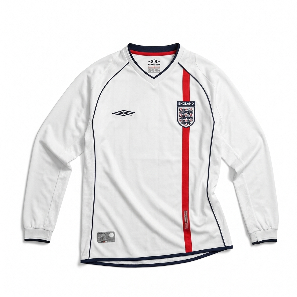 Angleterre Maillot Domicile Manches Longues 2002