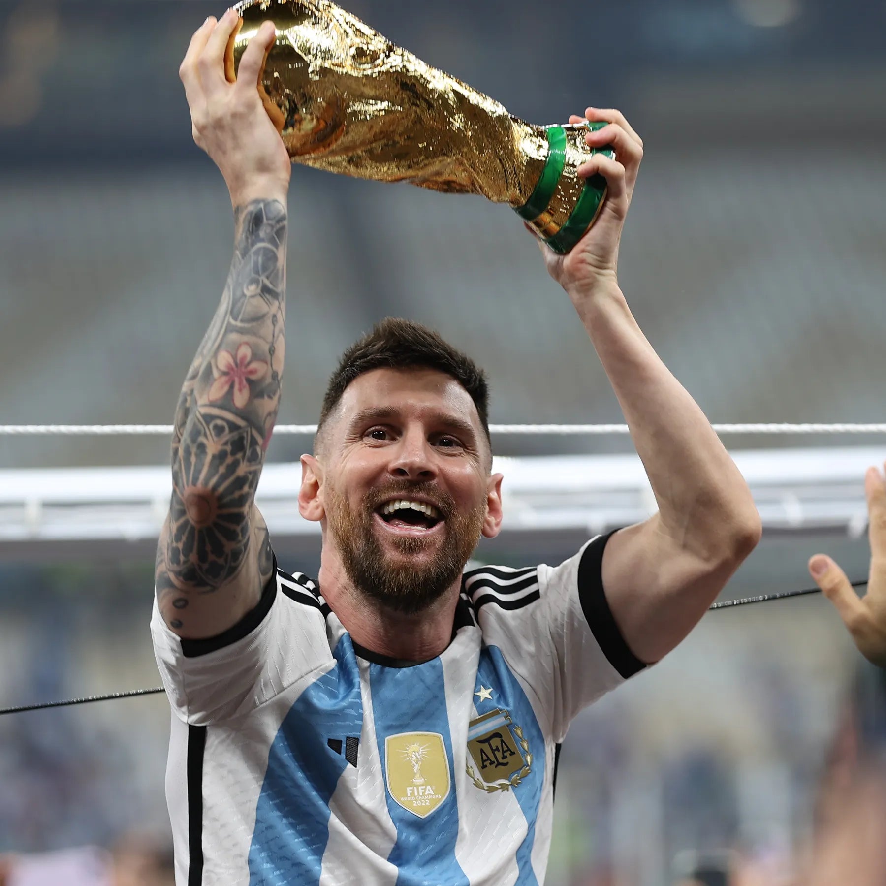Maillot Messi Argentine Domicile 2022 Vainqueurs Coupe du Monde – vue 2