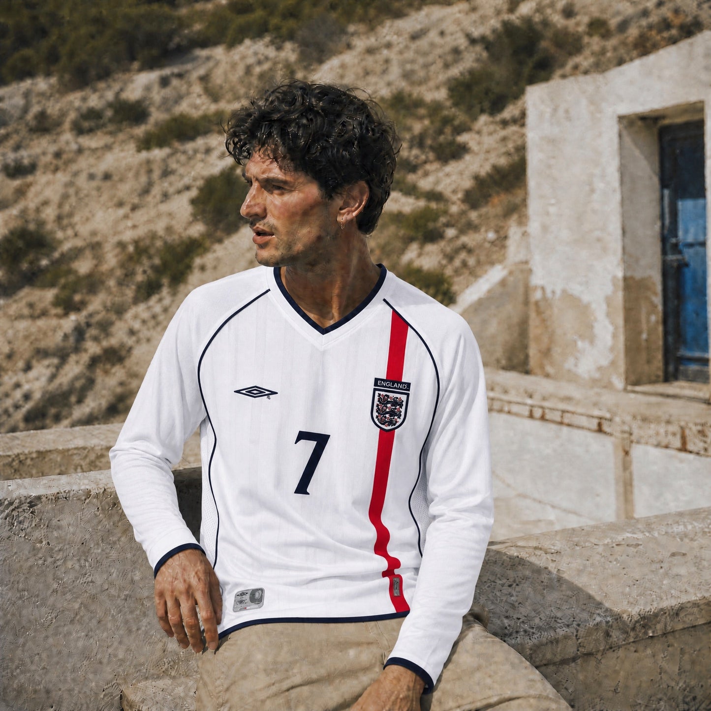 Angleterre Maillot Domicile Manches Longues 2002 – vue 3