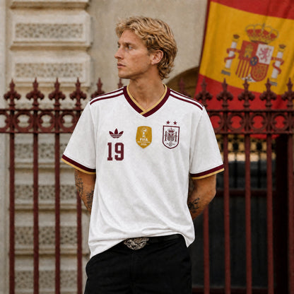 Maillot Lamine Yamal Espagne Extérieur 2026 Vainqueur Coupe du Monde (2 Stelle) – vue 3