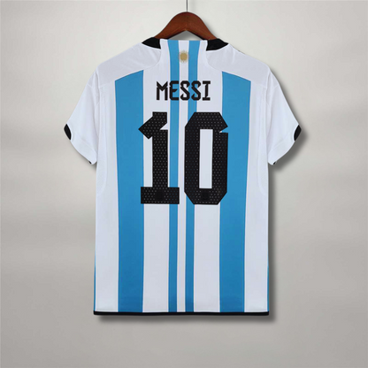 Maillot Messi Argentine Domicile 2022 Vainqueurs Coupe du Monde
