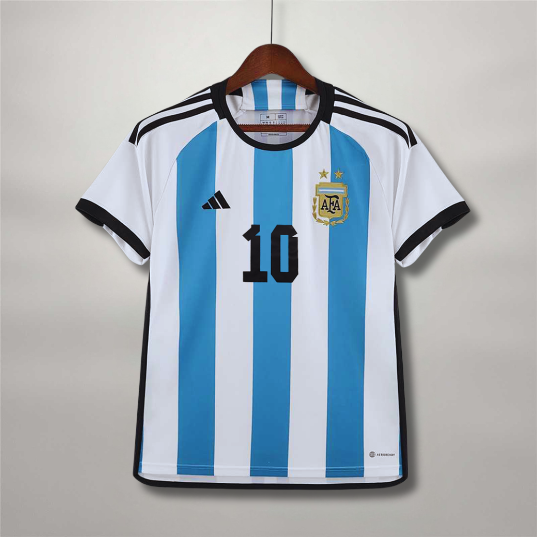 Maillot Messi Argentine Domicile 2022 Vainqueurs Coupe du Monde – vue 3