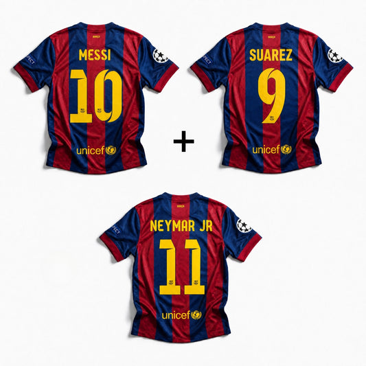 Maillot Messi + Suarez + Neymar Barcelone Domicile Final UCL 2014/15