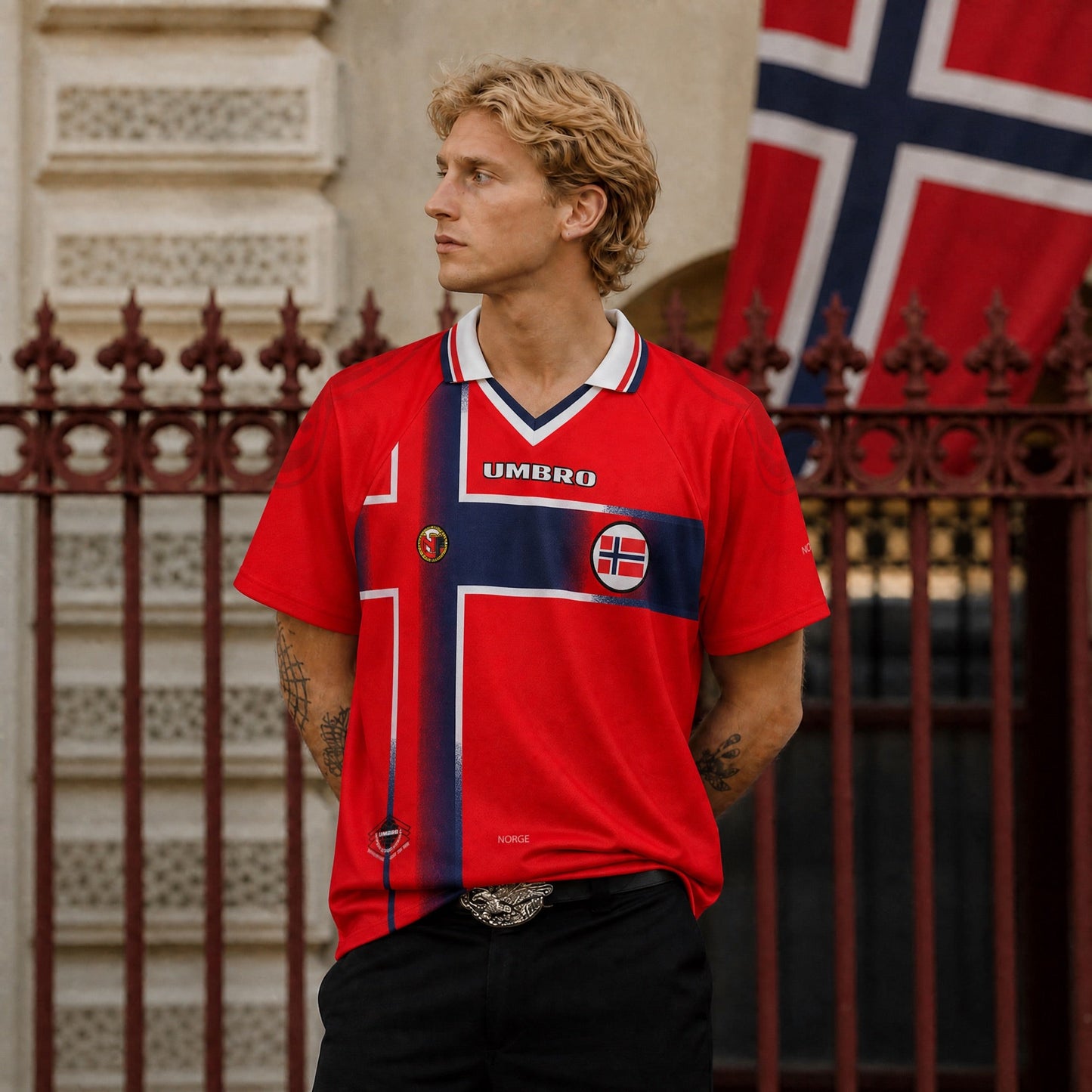 Norvège Maillot Domicile 1998 Coupe du Monde – vue 3