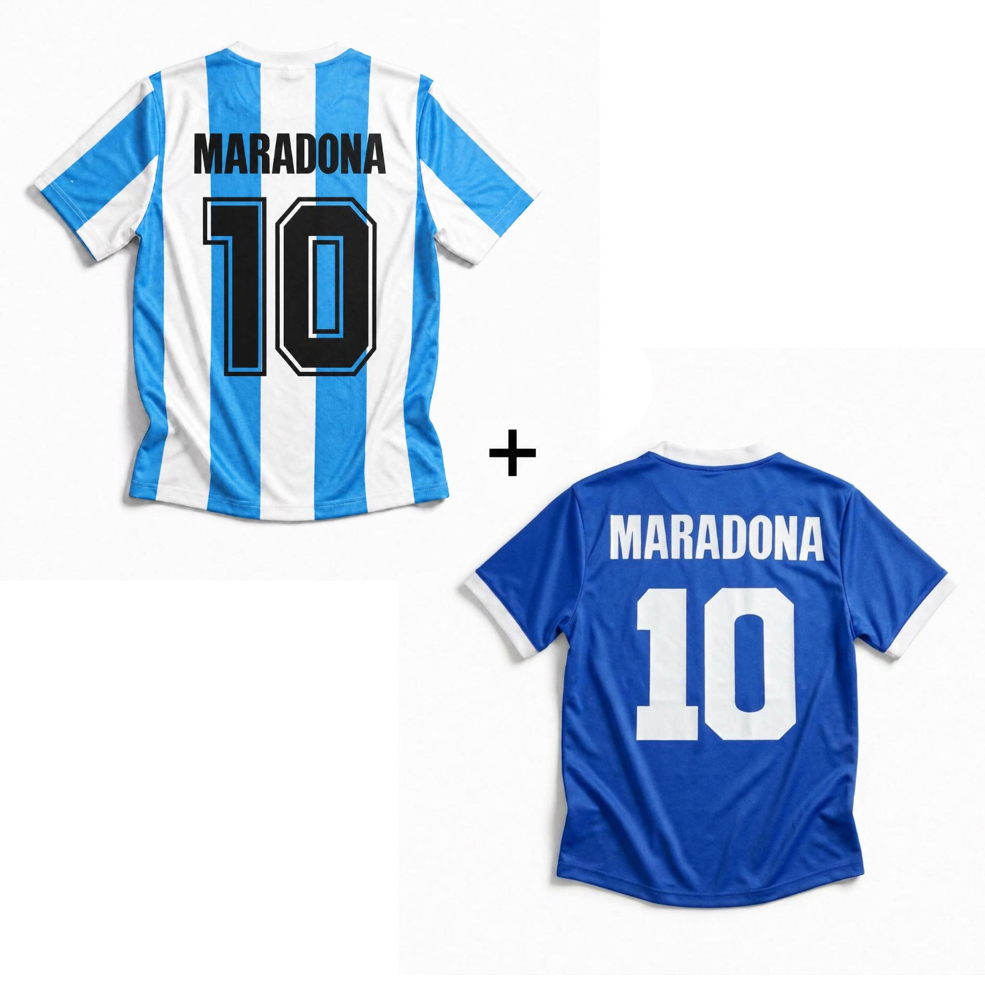Maillot Maradona Argentine Domicile 1986 Victoire Coupe du Monde + Maillot Maradona Argentine Extérieur 1986 – vue 2