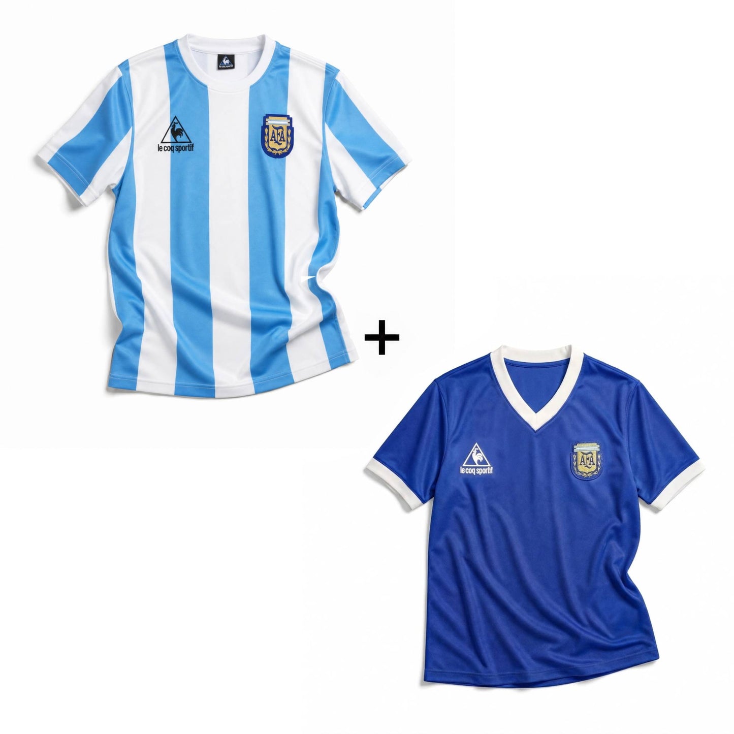 Maillot Maradona Argentine Domicile 1986 Victoire Coupe du Monde + Maillot Maradona Argentine Extérieur 1986