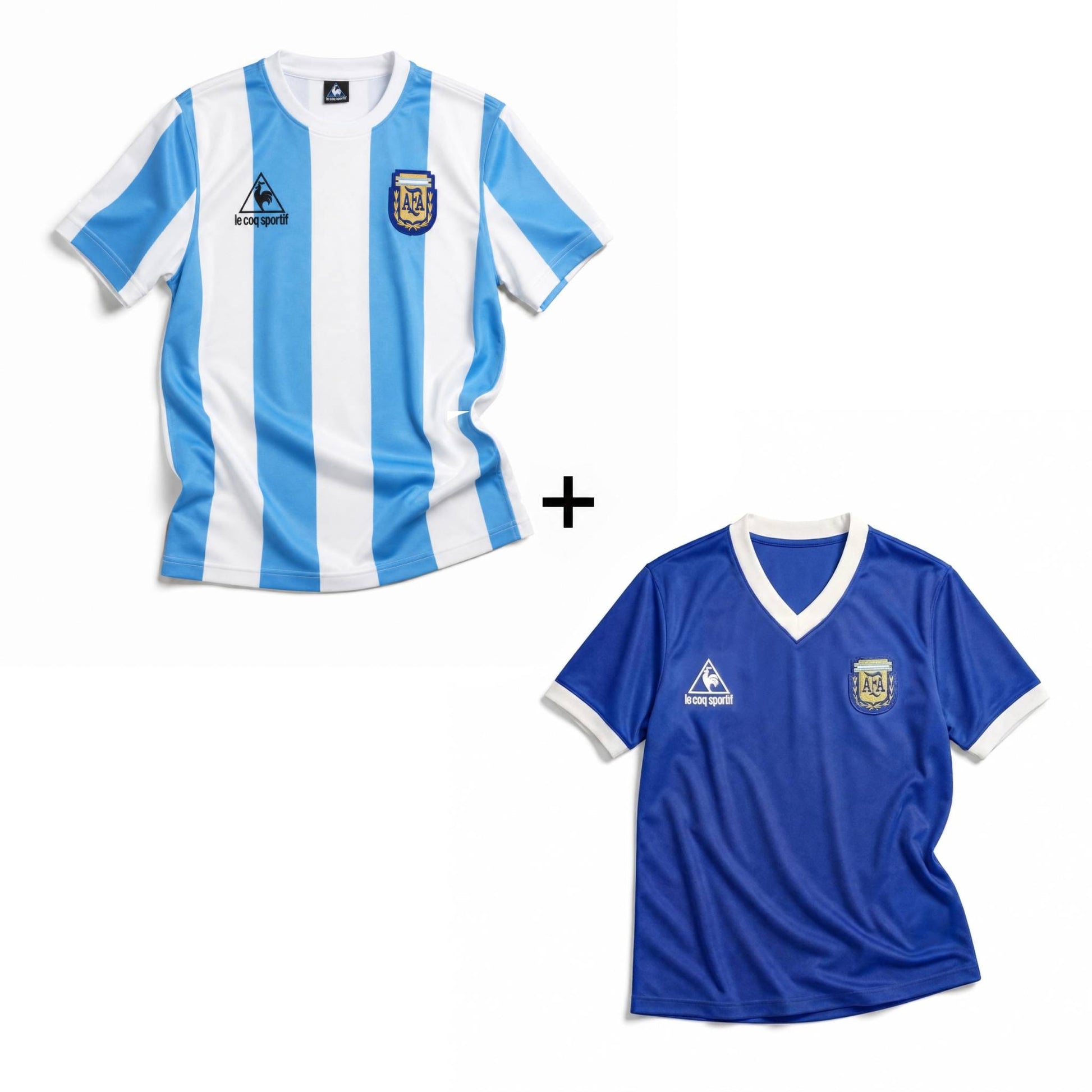 Maillot Maradona Argentine Domicile 1986 Victoire Coupe du Monde + Maillot Maradona Argentine Extérieur 1986