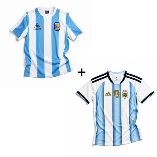 Maillot Maradona Argentine Domicile 1986 Victoire Coupe du Monde + Argentine Maillot Domicile 2026 Coupe du Monde