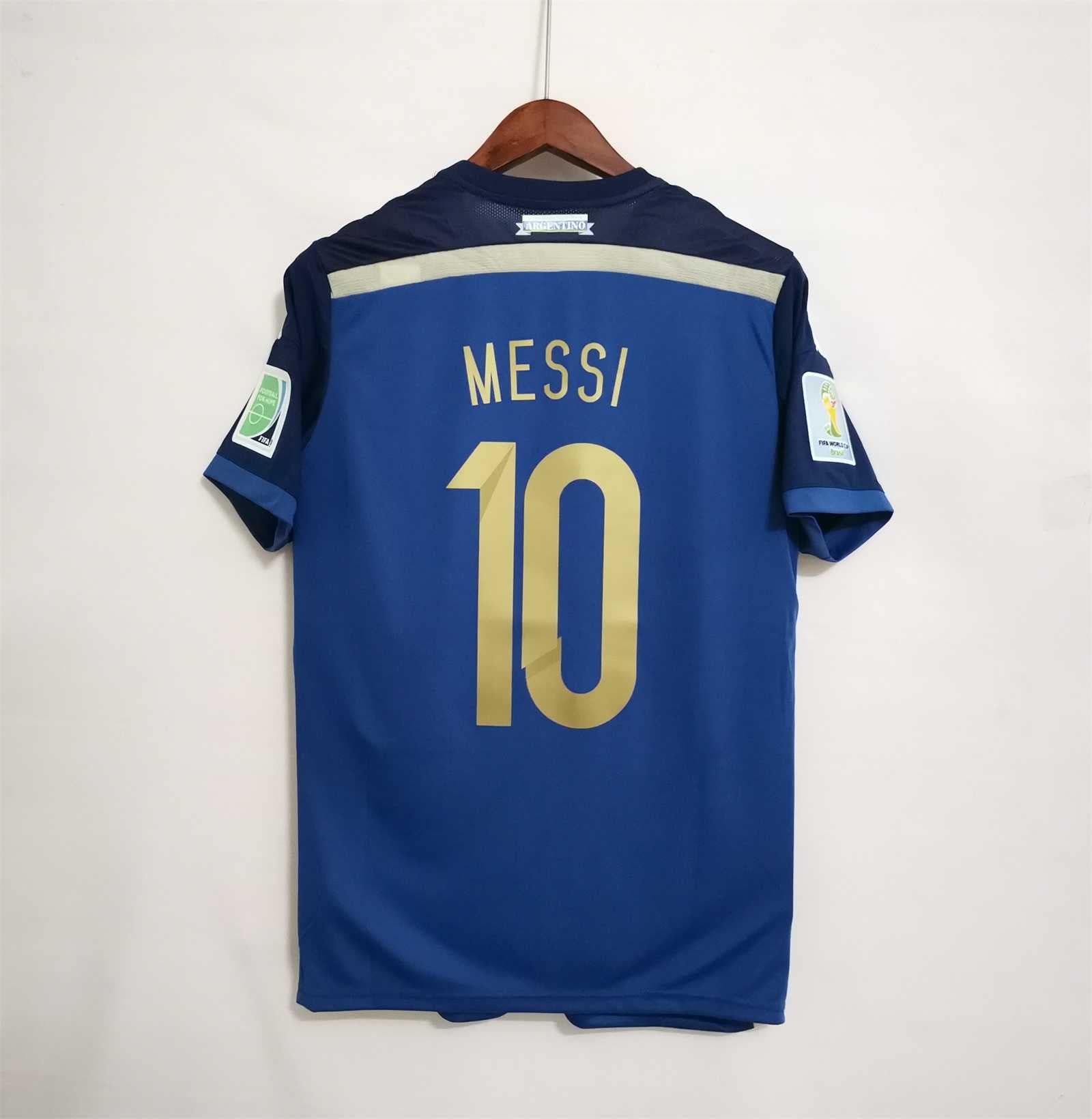 Maillot Messi Argentine Extérieur Coupe du Monde Final 2014
