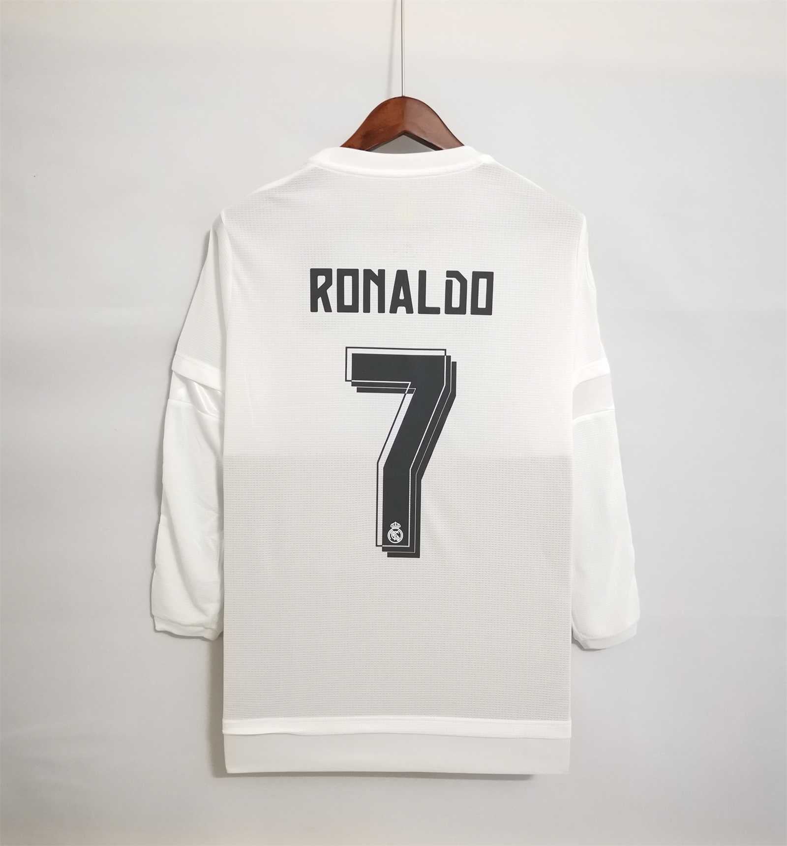 Real Madrid Maillot Domicile White Manches Longues 2015/16 – vue 2