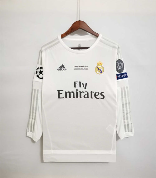 Real Madrid Maillot Domicile White Manches Longues 2015/16