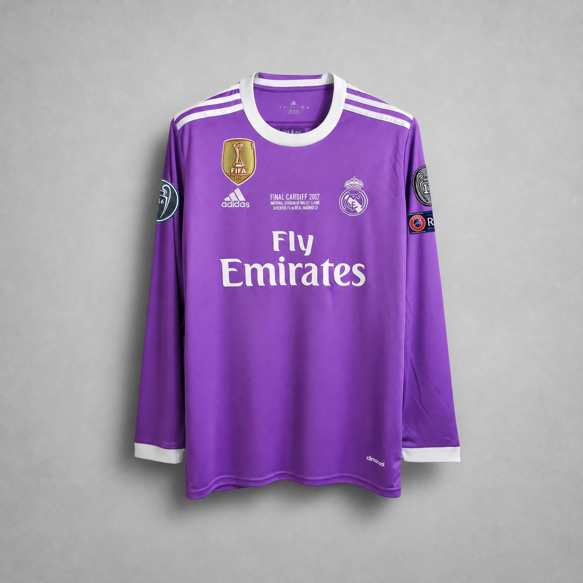 Maillot Cristiano Ronaldo CR7 Real Madrid Extérieur Manches Longues 2017 – vue 2