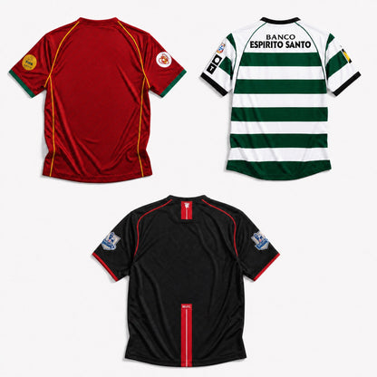 CR7 Portugal Domicile 2004 + CR7 Sporting L. Domicile 2003 + CR7 M. United Extérieur 2008 – vue 2