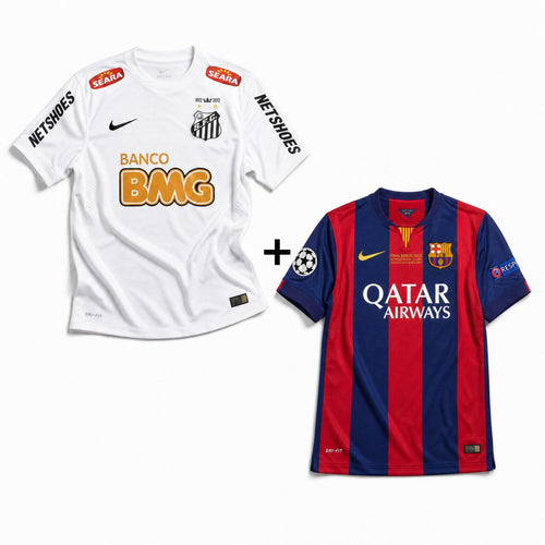 Maillot Neymar Santos Domicile 2012/13 + Maillot Neymar Barcelone Domicile Finale LdC 2014/15
