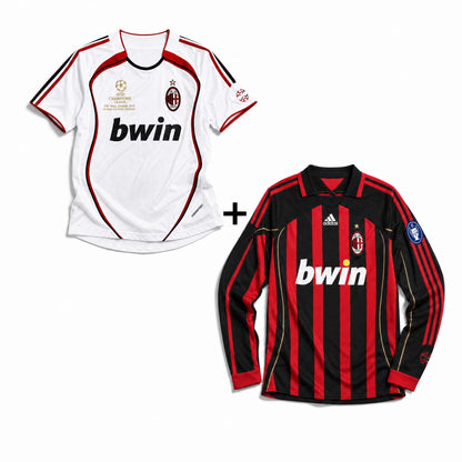Maillot Kaká AC Milan Extérieur 2006/07 Finale LdC + Maillot Milan Domicile Manches Manches Longuesues 2006/07