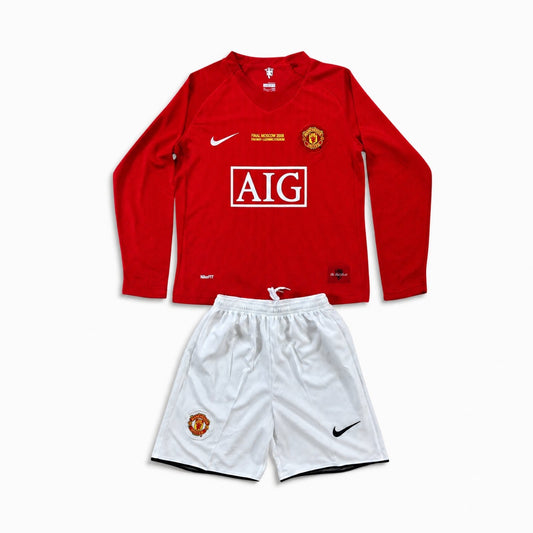 Man. United Kit Domicile Manches Longues 2007/08 UCL Final - ENFANT